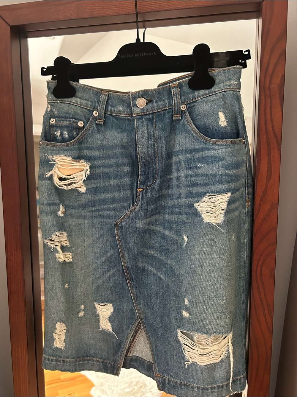 Distressed Blue Men's Denim Jeans Skirt - Rag and Bone